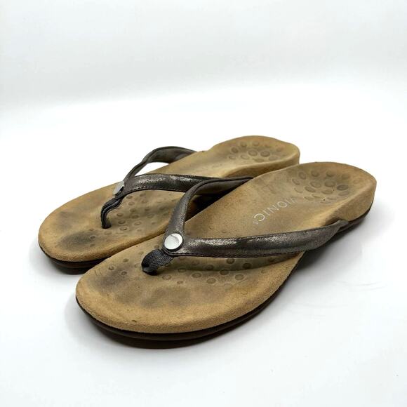 Vionic Shoes - Vionic Metallic Thong Sandal Women's 8 US